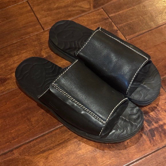 Dr. Martens Vintage 1990s Men’s US 9 Black Leather Slide Comfort Sandals 2A93